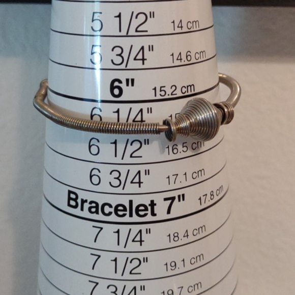 Silver  Stainless Steel Beaded Open Cuff Bracelet 6 1/4" Adjustable  Metal Silv - Picture 2 of 5